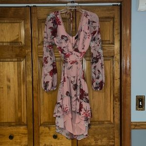 Floral open back dress